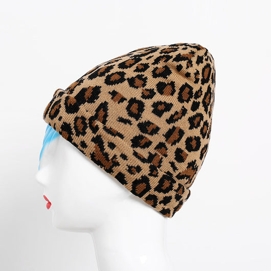 Gorro de Lana Estampado Leopardo Personalizable para Mujer - Abrigo Versátil Otoño Invierno - Image 8