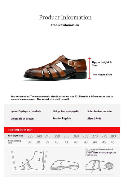 Zapatos Hombre Cuero Genuino Estilo Retro Negocios Verano Transpirables - Image 8