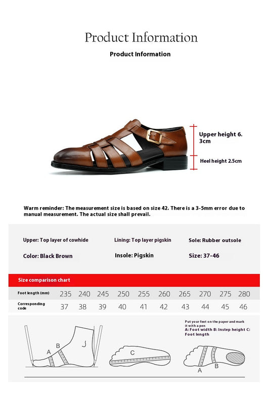 Zapatos Hombre Cuero Genuino Estilo Retro Negocios Verano Transpirables - Image 8
