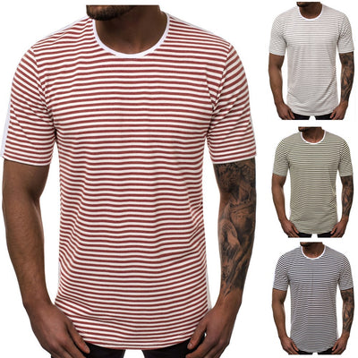 Playera de Cuello Redondo con Degradado a Rayas - Image 2