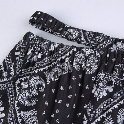 Falda Cintura Alta Estampado Flores de Anacardo con Diseño Asimétrico y Detalle Hueco Ajustable - Image 16