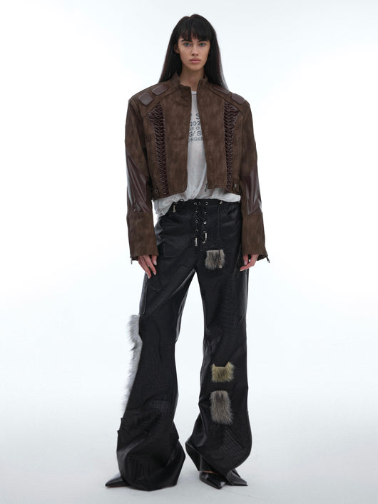 Pantalones Punk Ajustados Acampanados Tendencia - Image 5