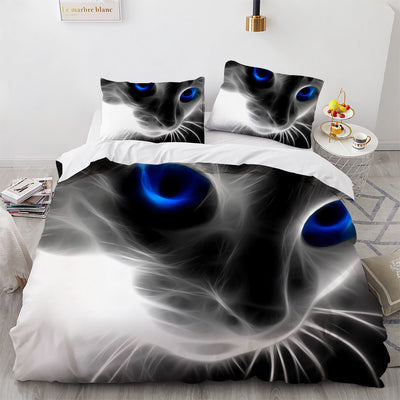 Juego de Cama Blanco con Diseño de Gato Adorable para Dormitorio de Chicas - Image 27