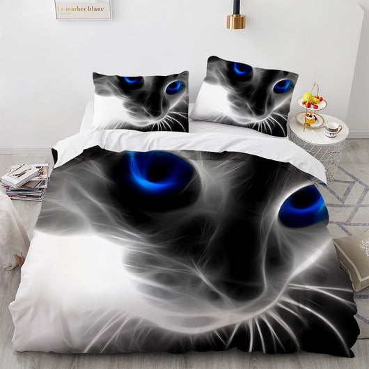 Juego de Cama Blanco con Diseño de Gato Adorable para Dormitorio de Chicas - Image 27