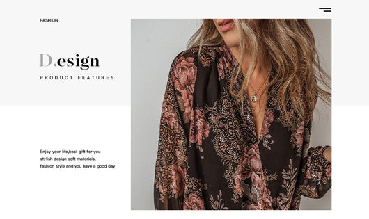 Blusa Floral de Chifón con Escote en V y Mangas Largas para Mujer - Image 13