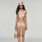Conjunto de Bikini Estampado sin Espalda Diseño Sensual