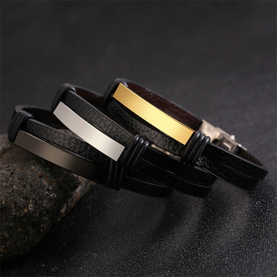 Pulsera de Acero Inoxidable y Cuero - Image 12