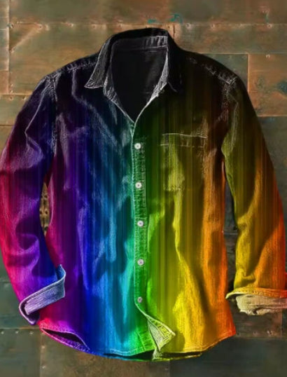 Camisa Retro de Manga Larga para Hombre - Image 19