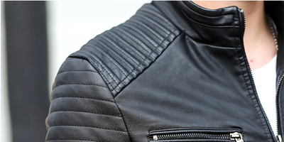 Chaqueta de Cuero para Motociclista Elegante - Primavera y Otoño - Image 15