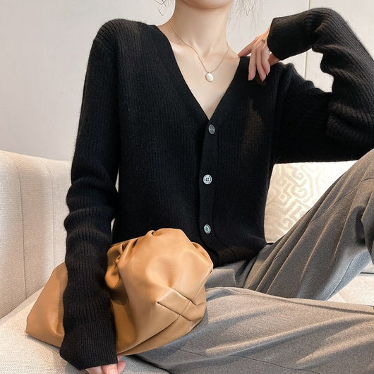 Cardigan Tejido Grueso Cuello V para Mujer - Image 16