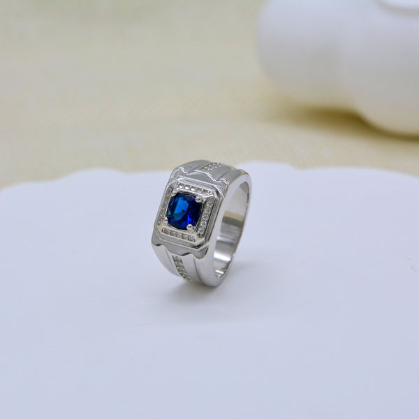 Anillo de Plata Esterlina 925 con Gema Azul - Elegancia Versátil para Mujer