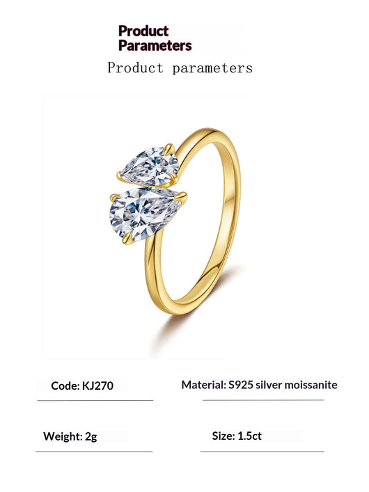 Anillo de Plata 925 con Moissanita Cuadrada y Diseño Exagerado - Image 6
