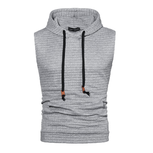 Sudadera sin Mangas Jacquard Tejida de Color Sólido para Hombre - Image 23