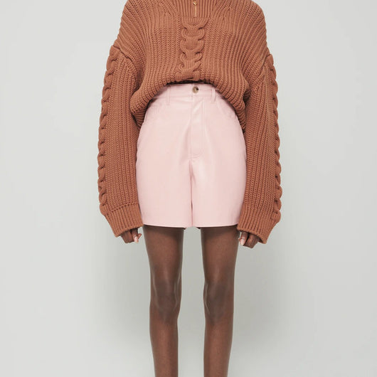 Shorts de Cuero Talle Alto para Mujer - Diseño Casual y Versátil - Image 3