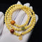 Pulseira Feminina Multi Círculos de Cera de Abelha Natural Amarela 5,6mm