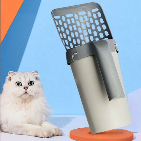 Set Arenero con Caja de Almacenamiento y Pala Inteligente para Gatos Perezosos