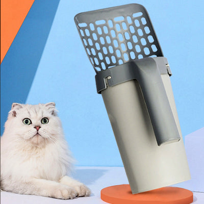 Set Arenero con Caja de Almacenamiento y Pala Inteligente para Gatos Perezosos