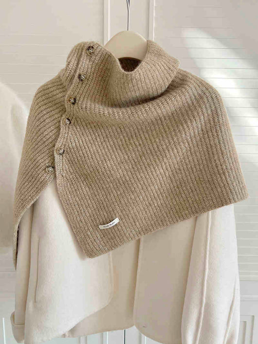 Capa Tejida de Lana con Cuello Alto Abrigador - Image 13