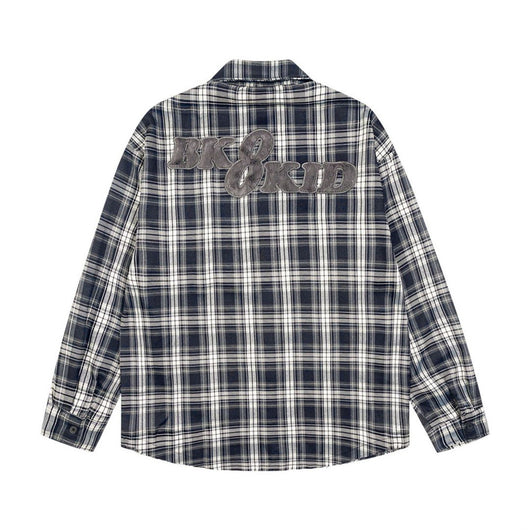Camisa Cuadros Suelta de Manga Larga Unisex - Image 25