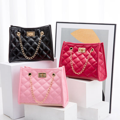 Bolso de Cadena Cuadrado Pequeño con Costura de Rombos para Mujer