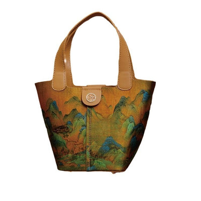 Bolsa Clutch Estilo Chino Tradicional con Diseño de Canasta Tejida - Image 5