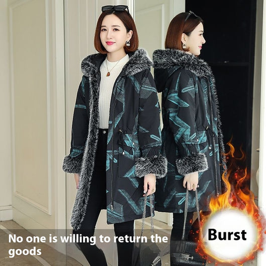 Parka Mujer Talla Grande con Cuello de Pelaje - Abrigo de Algodón Premium - Image 2