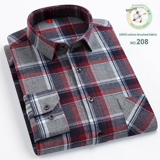 Camisa Casual de Cuadros para Hombre con Cuello Cuadrado - Image 12
