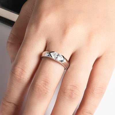 Anillo de Moissanita con Diseño de Ojo de Caballo - Elegancia y Personalidad - Image 5