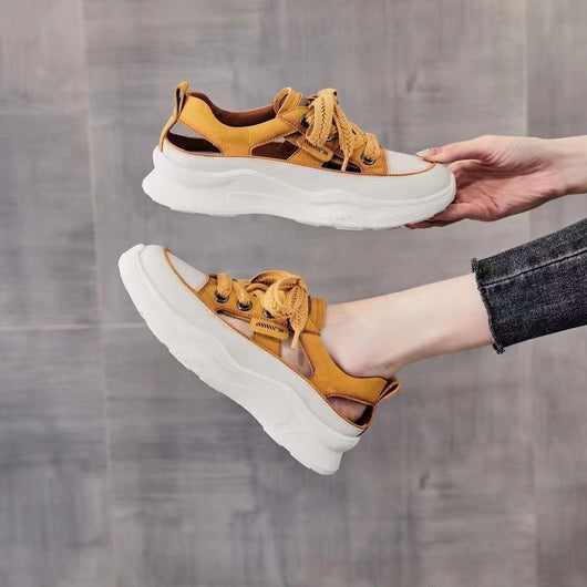 Sandalias Plataforma Mujer con Diseño Calado y Cordones - Image 3