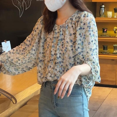 Blusa Floral Estilo Western con Mangas Puff Hada - Image 7