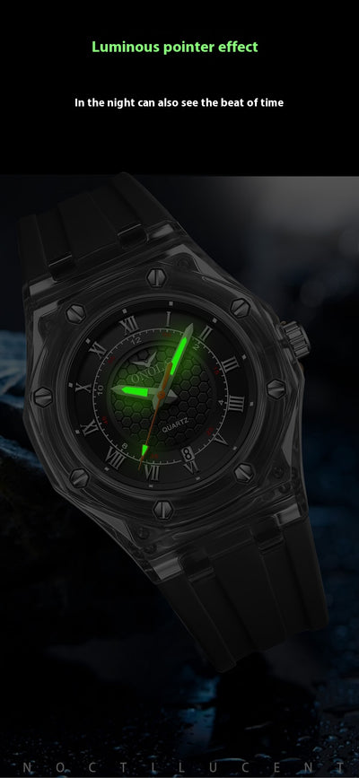 Reloj de Cuarzo con Correa de Silicona Transparente Resistente al Agua - Image 12