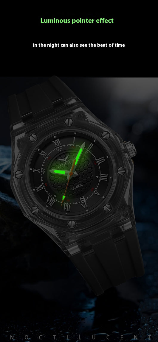 Reloj de Cuarzo con Correa de Silicona Transparente Resistente al Agua - Image 12