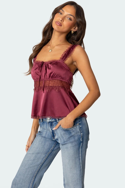 Blusa Camisola con Encaje y Tirantes Finos - Image 9