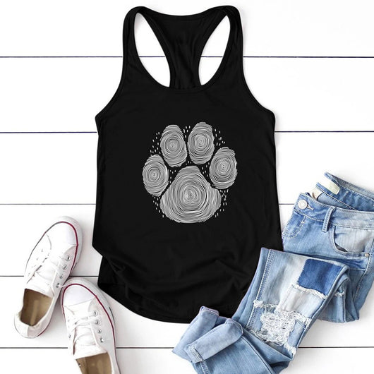 Chaleco Estampado Huella de Perro para Mujer - Diseño Divertido Verano - Image 7