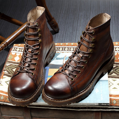Botas Martin para Hombre Cuero Premium Alto Retro Forro Térmico Suela Reforzada - Image 5