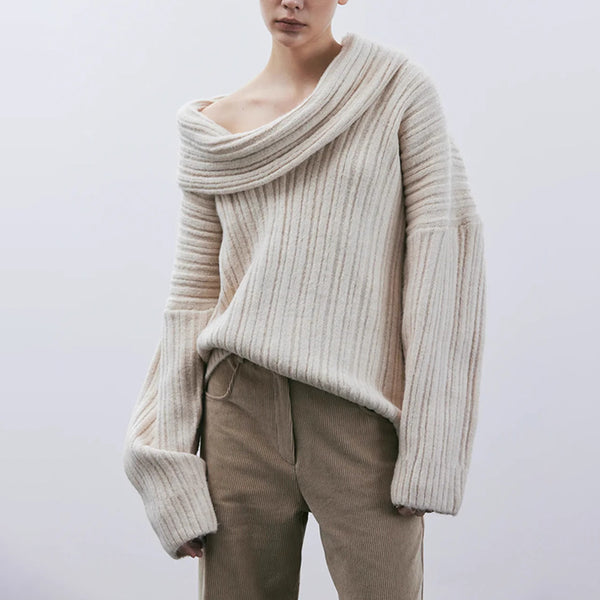 Sudadera Suelta Cuello Caído Manga Larga Casual