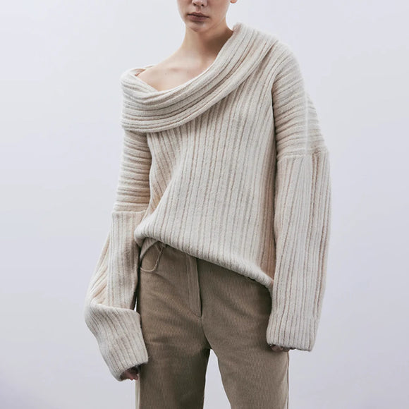 Sudadera Suelta Cuello Caído Manga Larga Casual