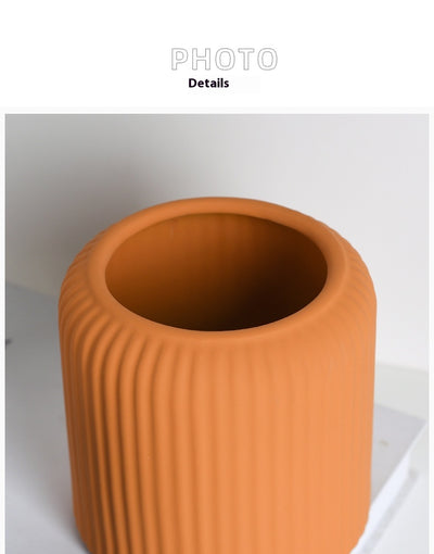 Jarrón Cerámico Minimalista Morandi Boca Ancha para Flores Secas - Image 16