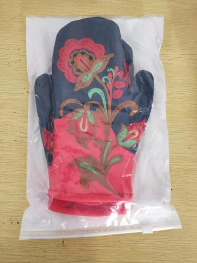 Guantes Invierno Mujer Acolchados con Bordado y Bloques de Color - Image 10