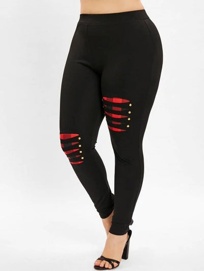 Leggins Casuales con Costuras Contrastadas y Detalles Remachados - Image 9