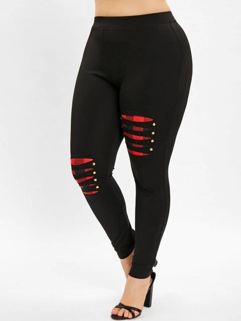 Leggins Casuales con Costuras Contrastadas y Detalles Remachados - Image 9