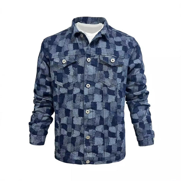 Camisa de Cuadros Oscuros Manga Larga para Hombre