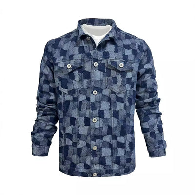Camisa de Cuadros Oscuros Manga Larga para Hombre