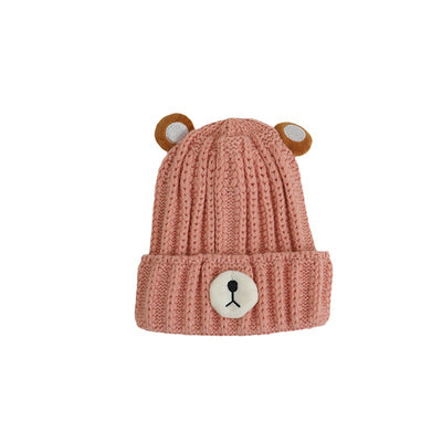 Gorro de Lana Tejido con Diseño de Osito en Colores Pastel - Image 3