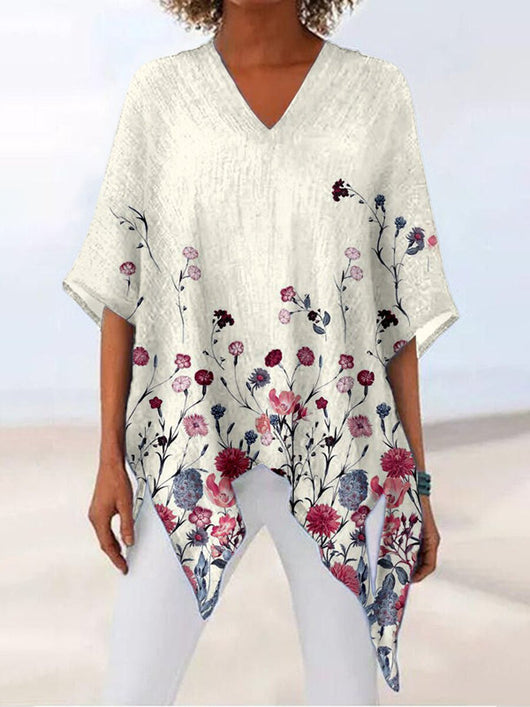 Camiseta Estampada Cuello V Manga Larga para Oficina - Image 3