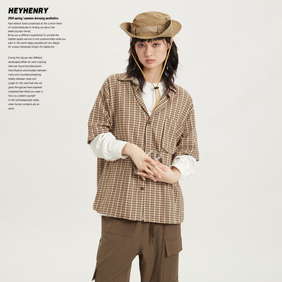 Camisa Retro Japonesa a Rayas - Estilo Preppy Holgado de Manga Corta - Image 4