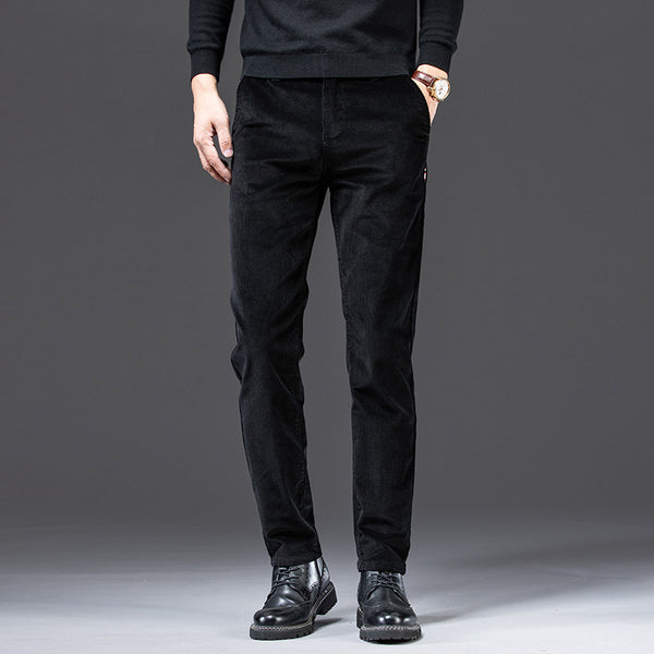 Pantalones de Pana Casual Slim Stretch para Hombre