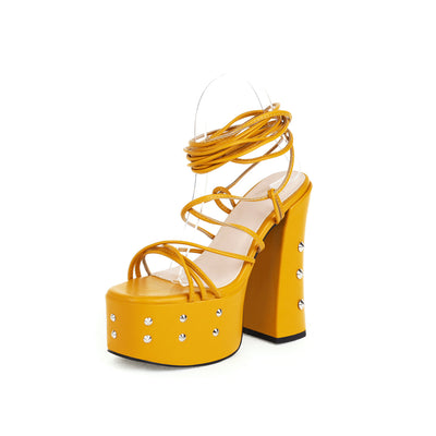 Sandalias de Tacón Grueso Abierto con Tiras - Estilo Verano - Image 7