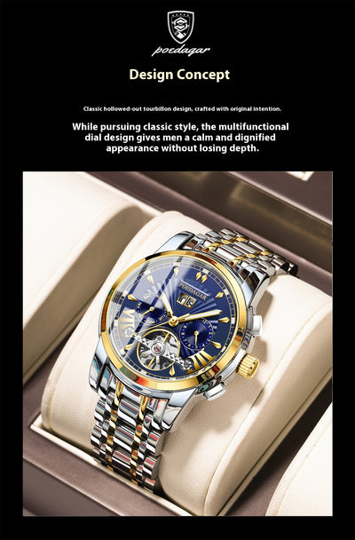 Reloj Automático Mecánico Impermeable Multifuncional para Hombre - Image 15
