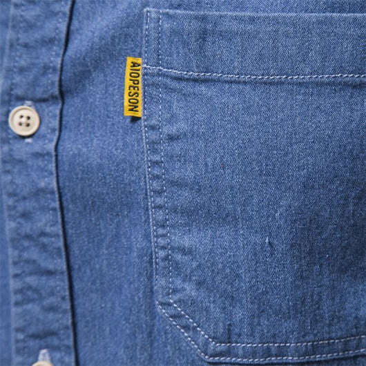 Camisa Denim Casual para Hombre sin Planchado - Image 9